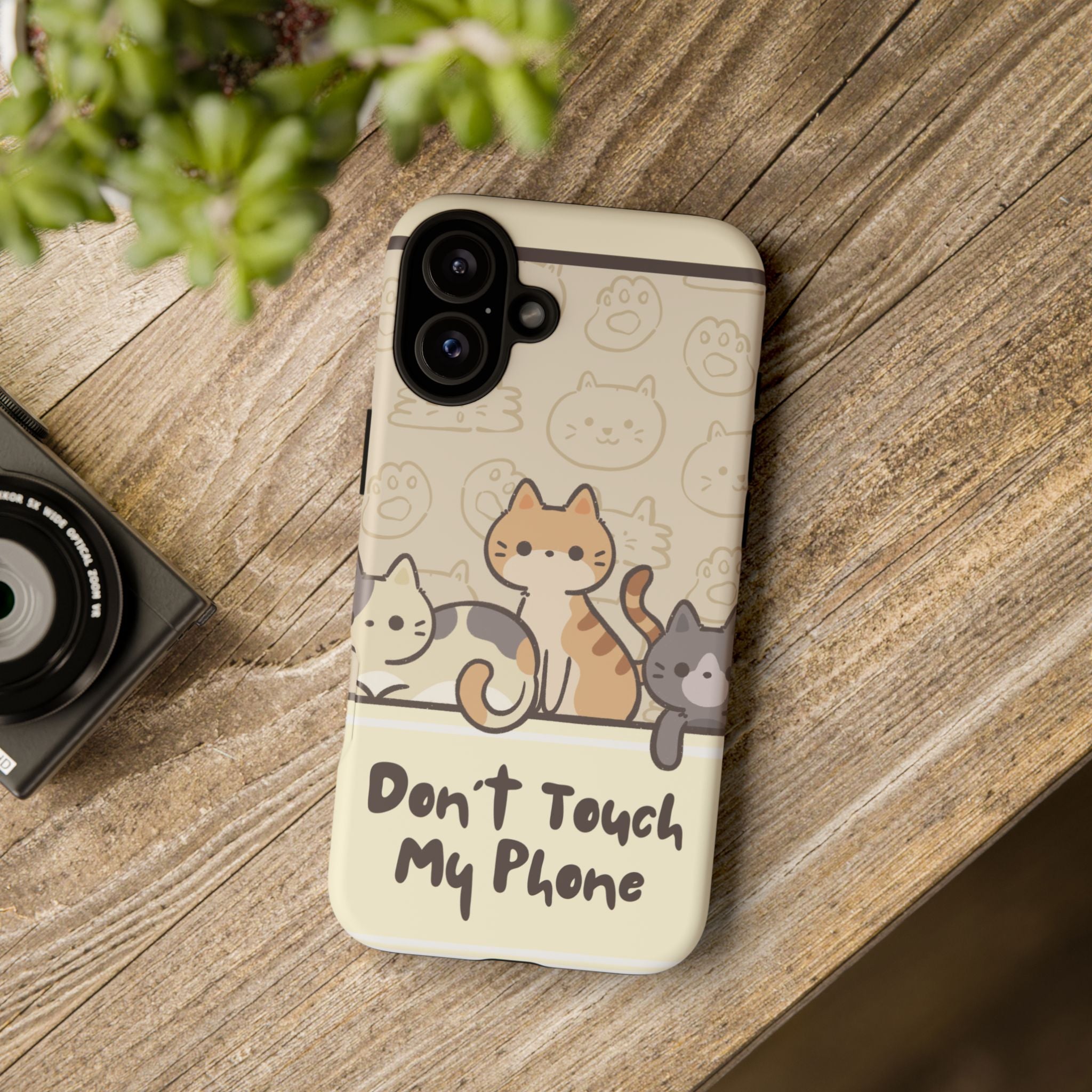 Cute Cats "Don't Touch My Phone" Protective Phone Case