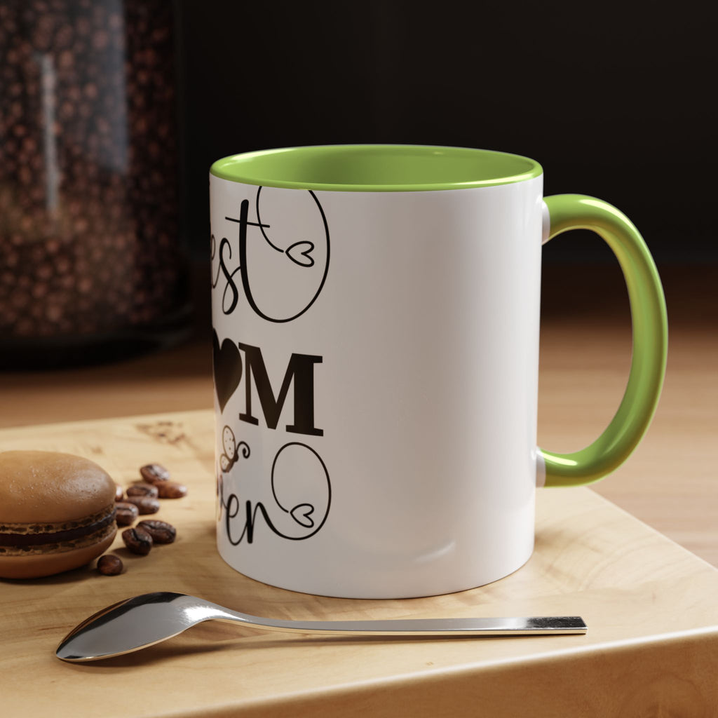 Best Mom Ever Accent Coffee Mug – Mother’s Day Gift, Black Heart Design (11/15oz)