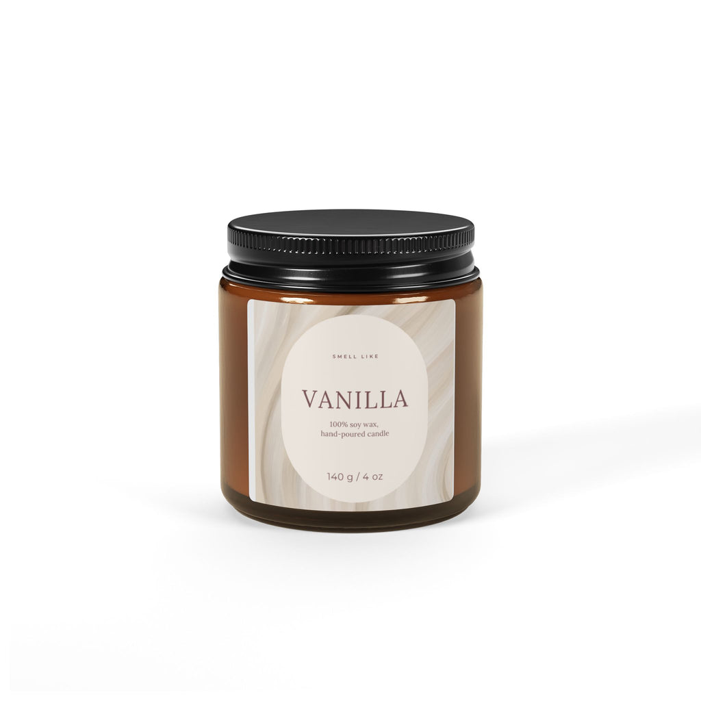 Vanilla Soy Candle — Amber Jar Scented Candle (Multi-Size)