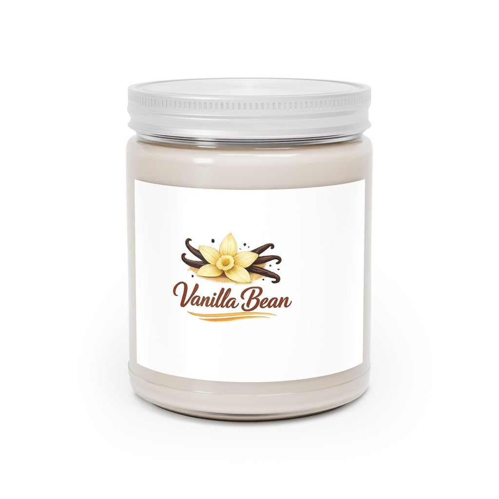 Vanilla Bean Soy Candle 9oz — Scented Jar with White Lid