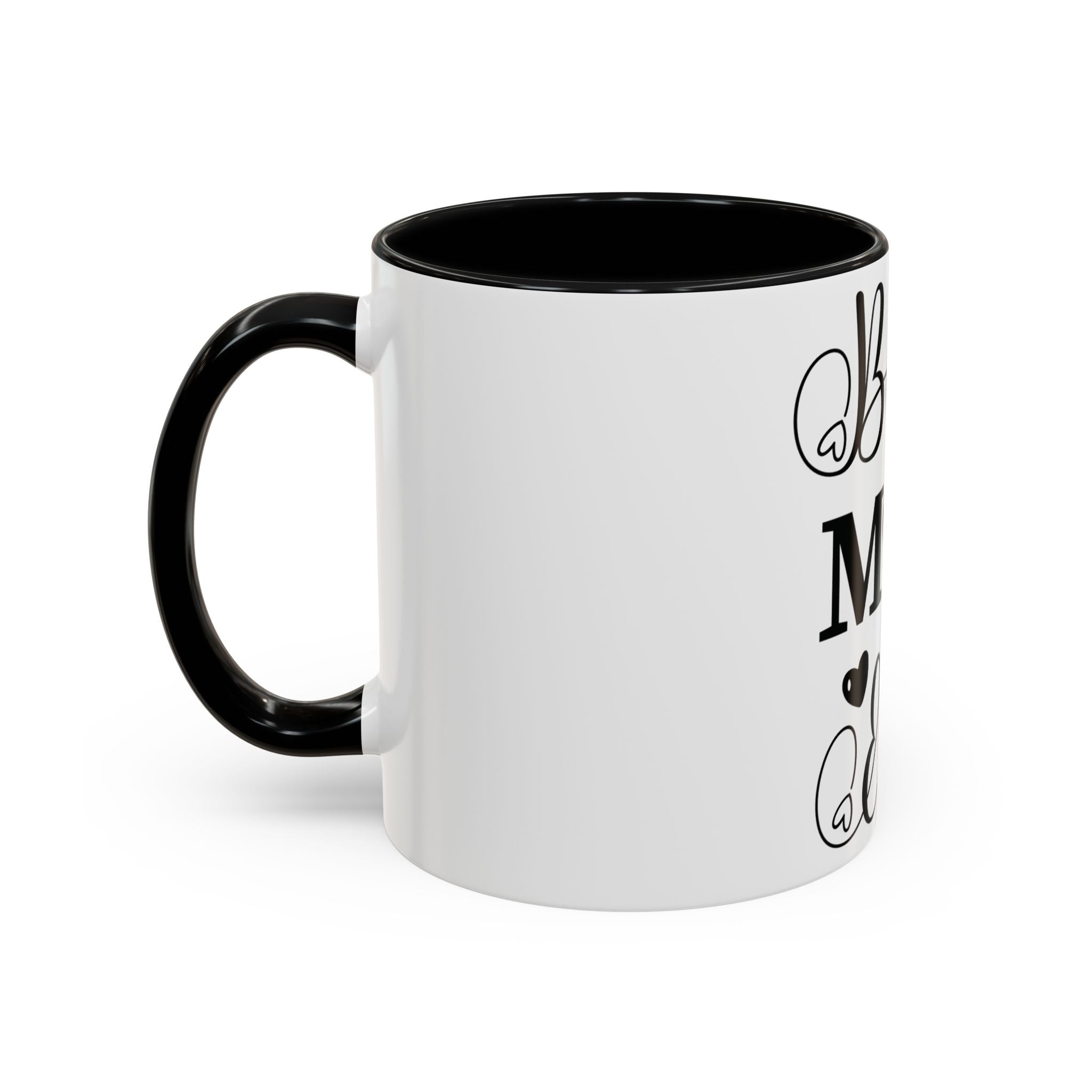 Best Mom Ever Accent Coffee Mug – Mother’s Day Gift, Black Heart Design (11/15oz)