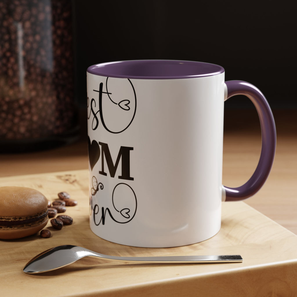Best Mom Ever Accent Coffee Mug – Mother’s Day Gift, Black Heart Design (11/15oz)