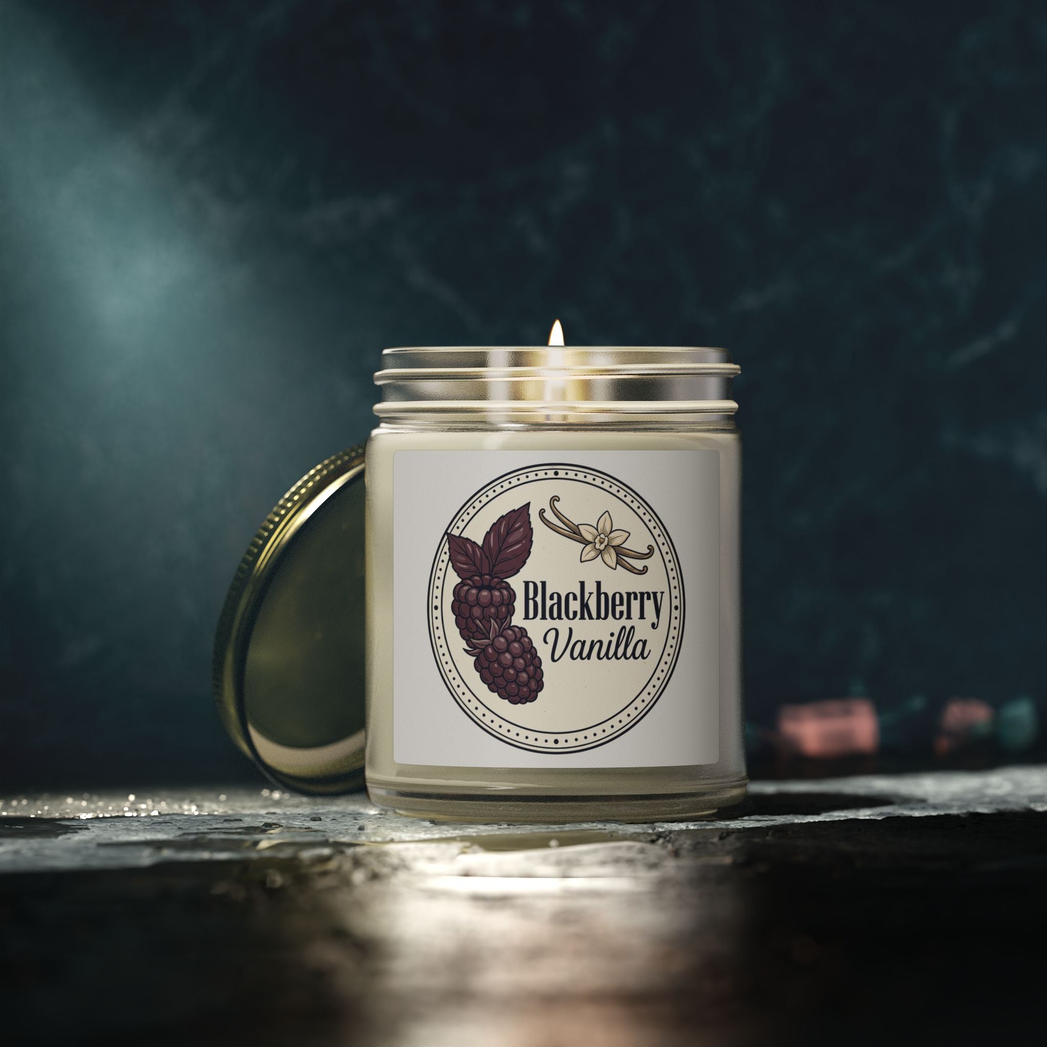 Blackberry Vanilla Scented Candle — Coconut Apricot Wax (4oz & 9oz)