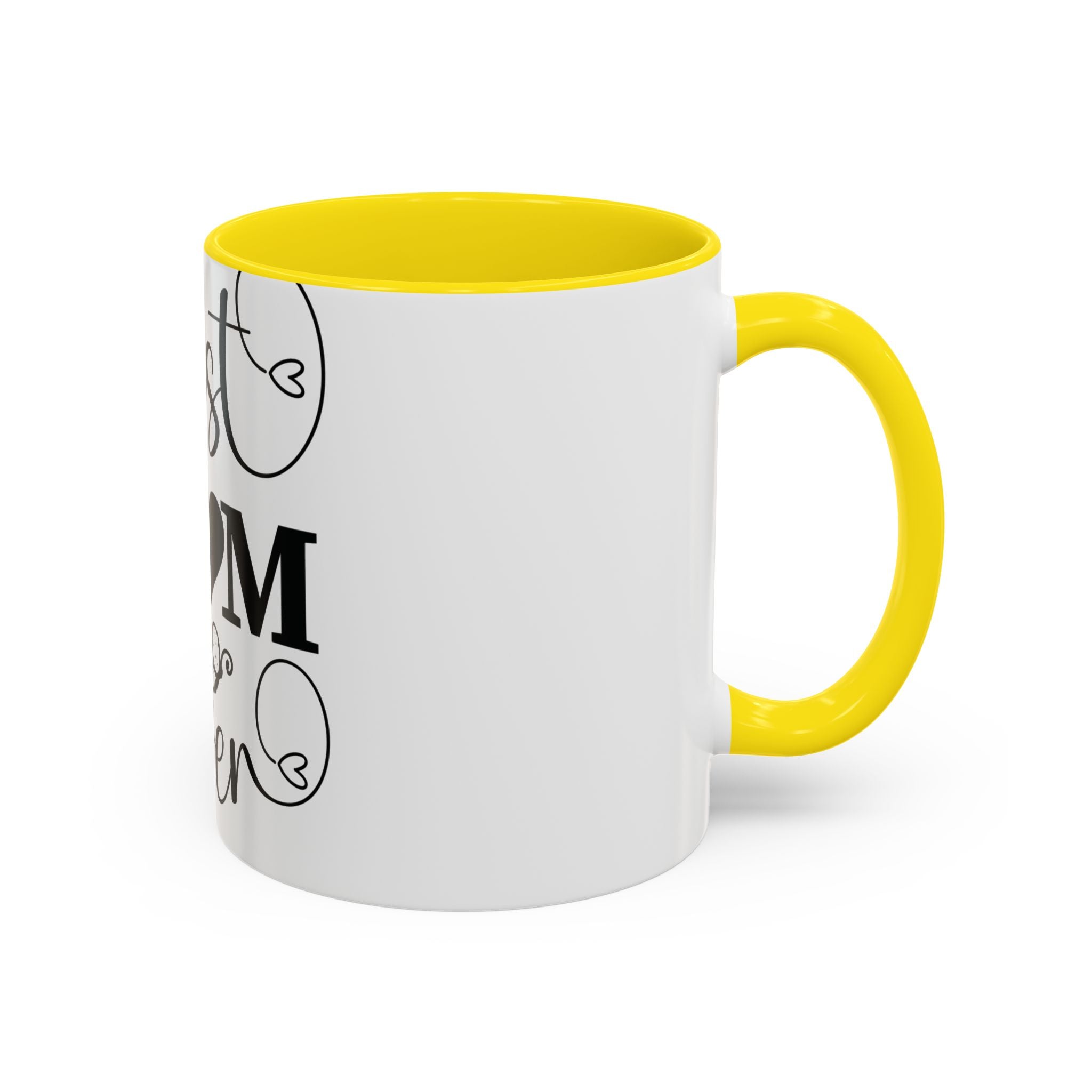 Best Mom Ever Accent Coffee Mug – Mother’s Day Gift, Black Heart Design (11/15oz)