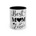 Best Mom Ever Accent Coffee Mug – Mother’s Day Gift, Black Heart Design (11/15oz)