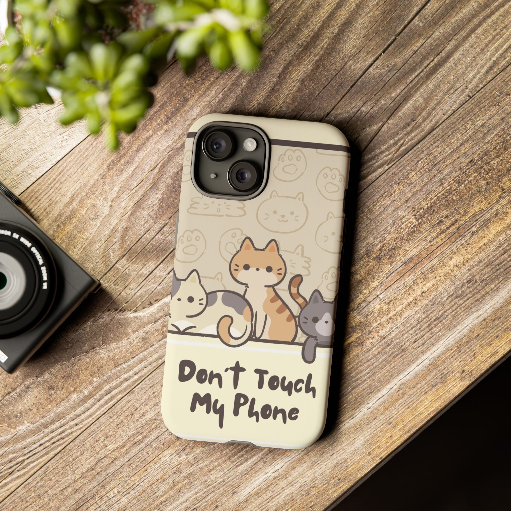 Cute Cats "Don't Touch My Phone" Protective Phone Case