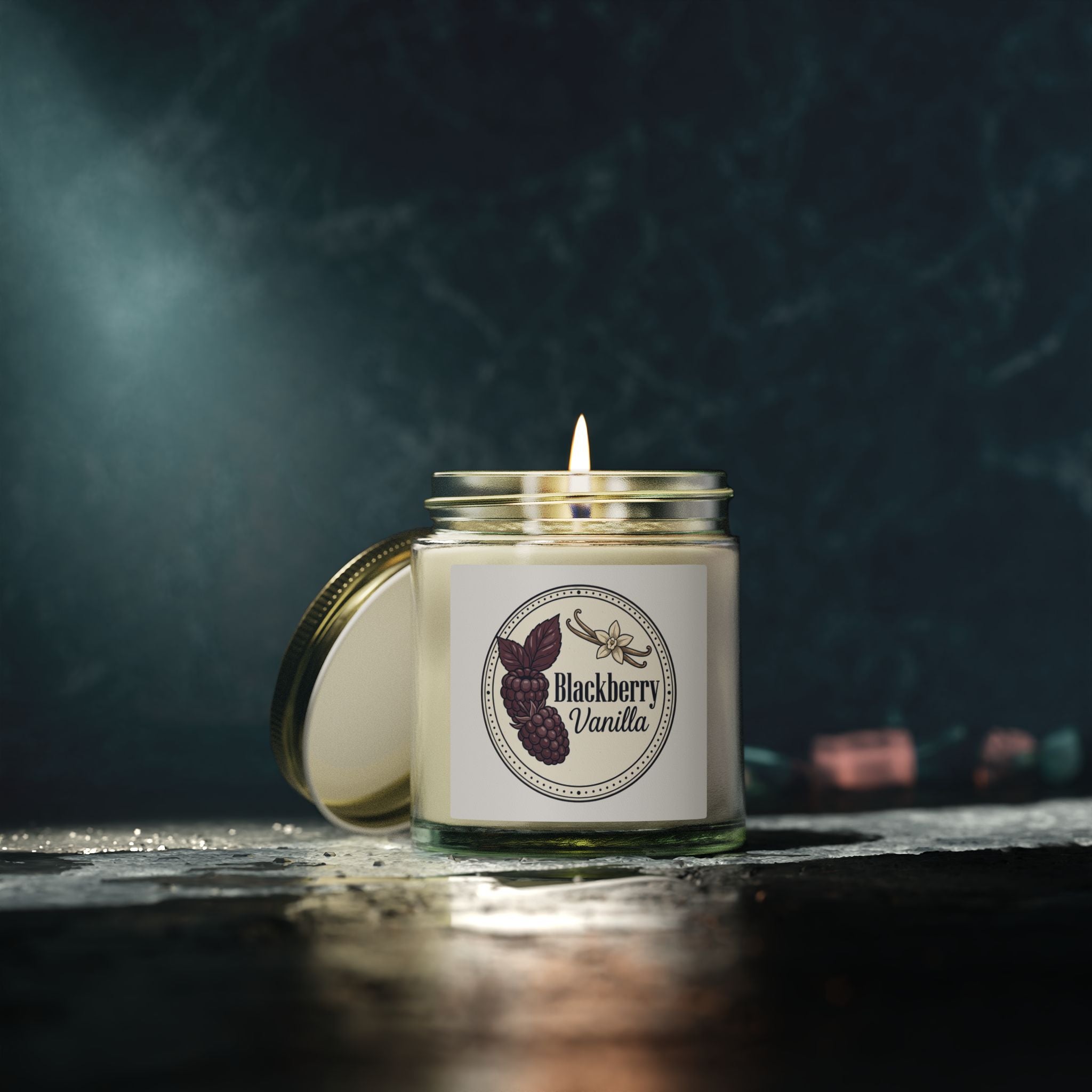 Blackberry Vanilla Scented Candle — Coconut Apricot Wax (4oz & 9oz)