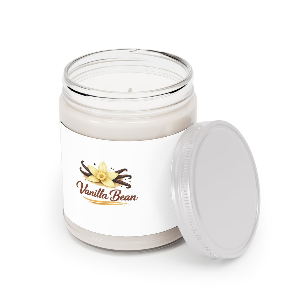 Vanilla Bean Soy Candle 9oz — Scented Jar with White Lid