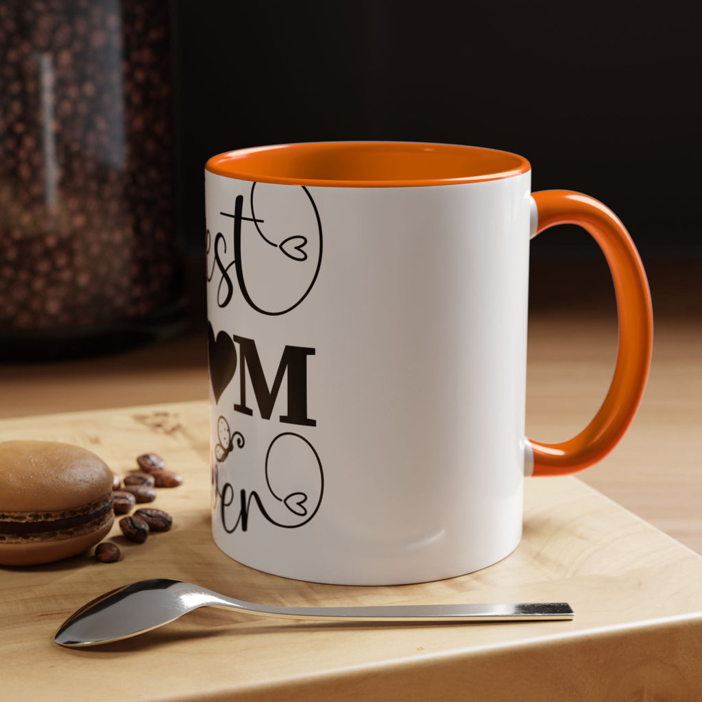 Best Mom Ever Accent Coffee Mug – Mother’s Day Gift, Black Heart Design (11/15oz)