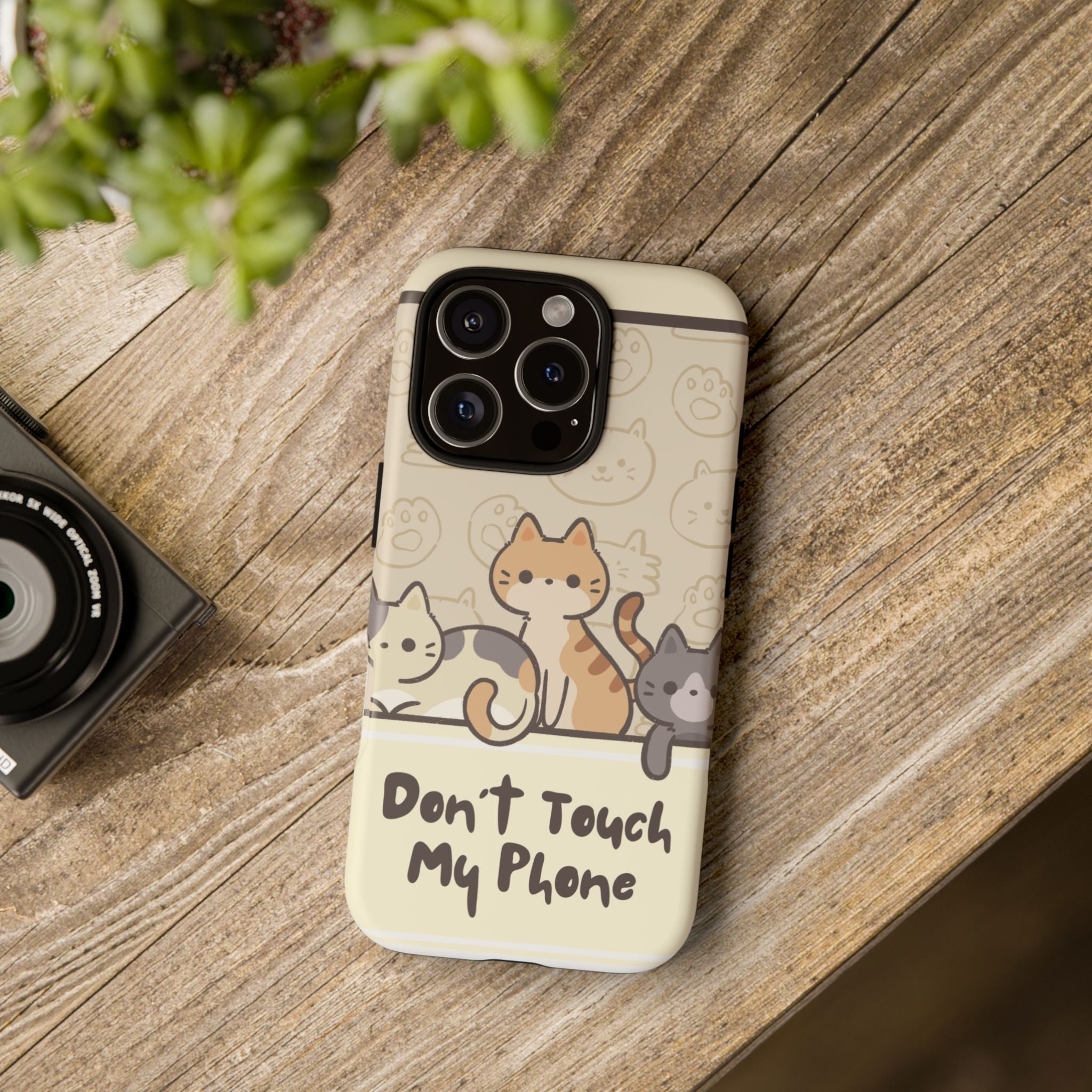 Cute Cats "Don't Touch My Phone" Protective Phone Case