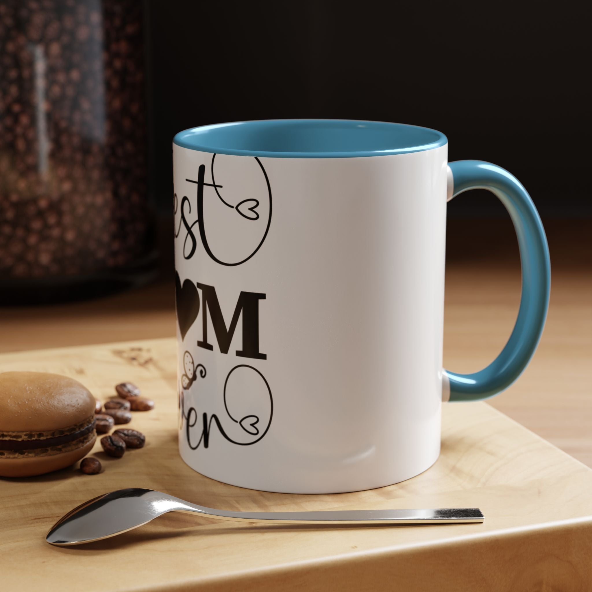Best Mom Ever Accent Coffee Mug – Mother’s Day Gift, Black Heart Design (11/15oz)