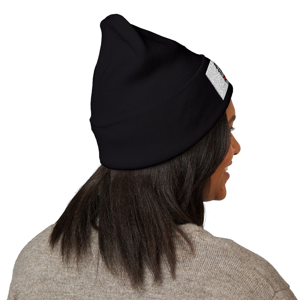 Haiti Flag Embroidered Cuffed Beanie — 'AYITI' Map Winter Hat