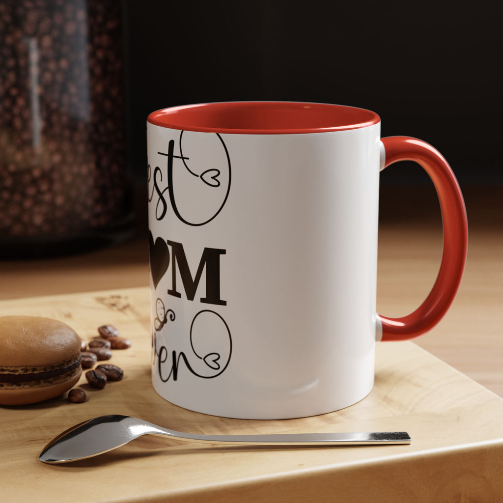 Best Mom Ever Accent Coffee Mug – Mother’s Day Gift, Black Heart Design (11/15oz)