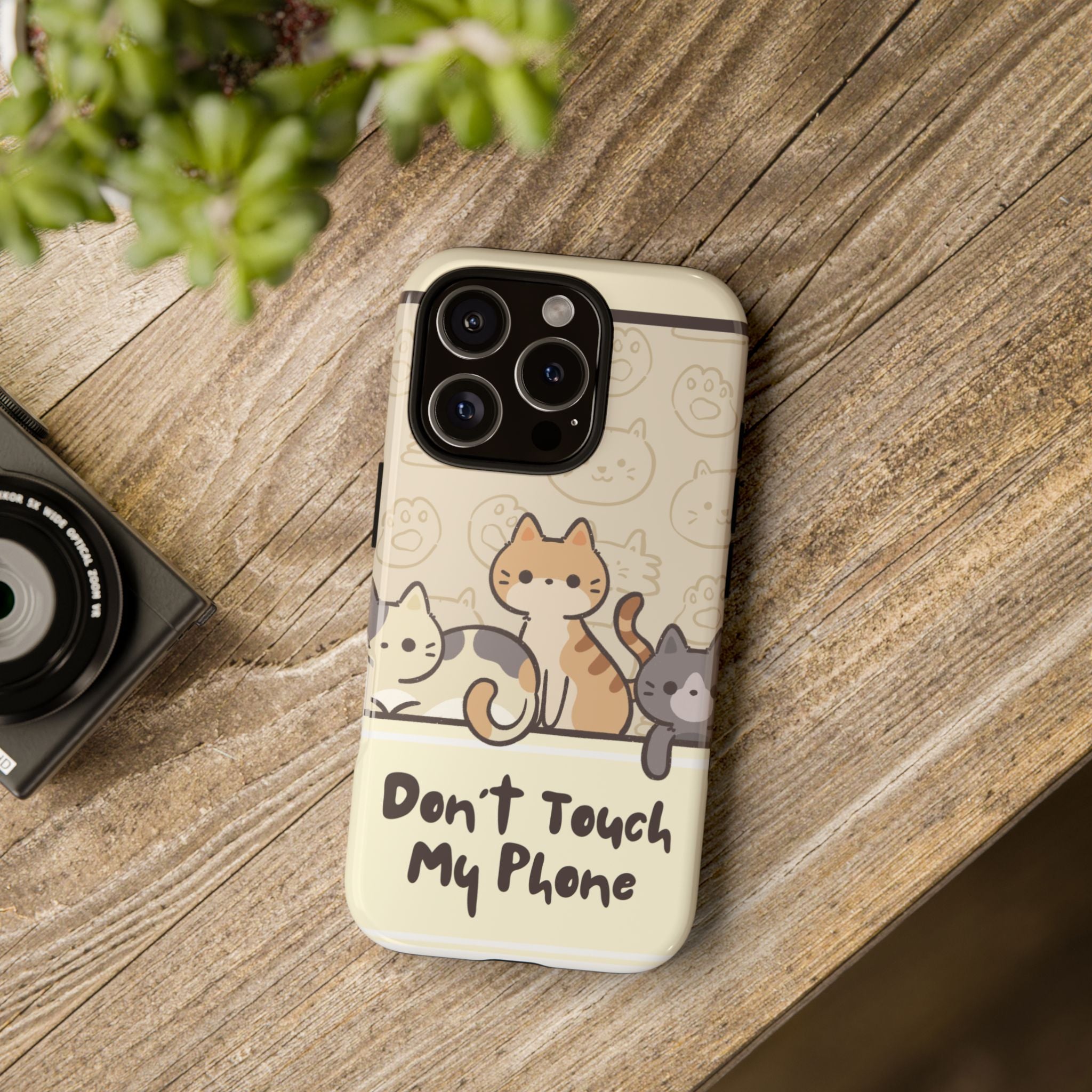 Cute Cats "Don't Touch My Phone" Protective Phone Case