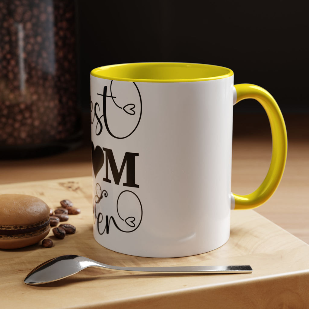 Best Mom Ever Accent Coffee Mug – Mother’s Day Gift, Black Heart Design (11/15oz)
