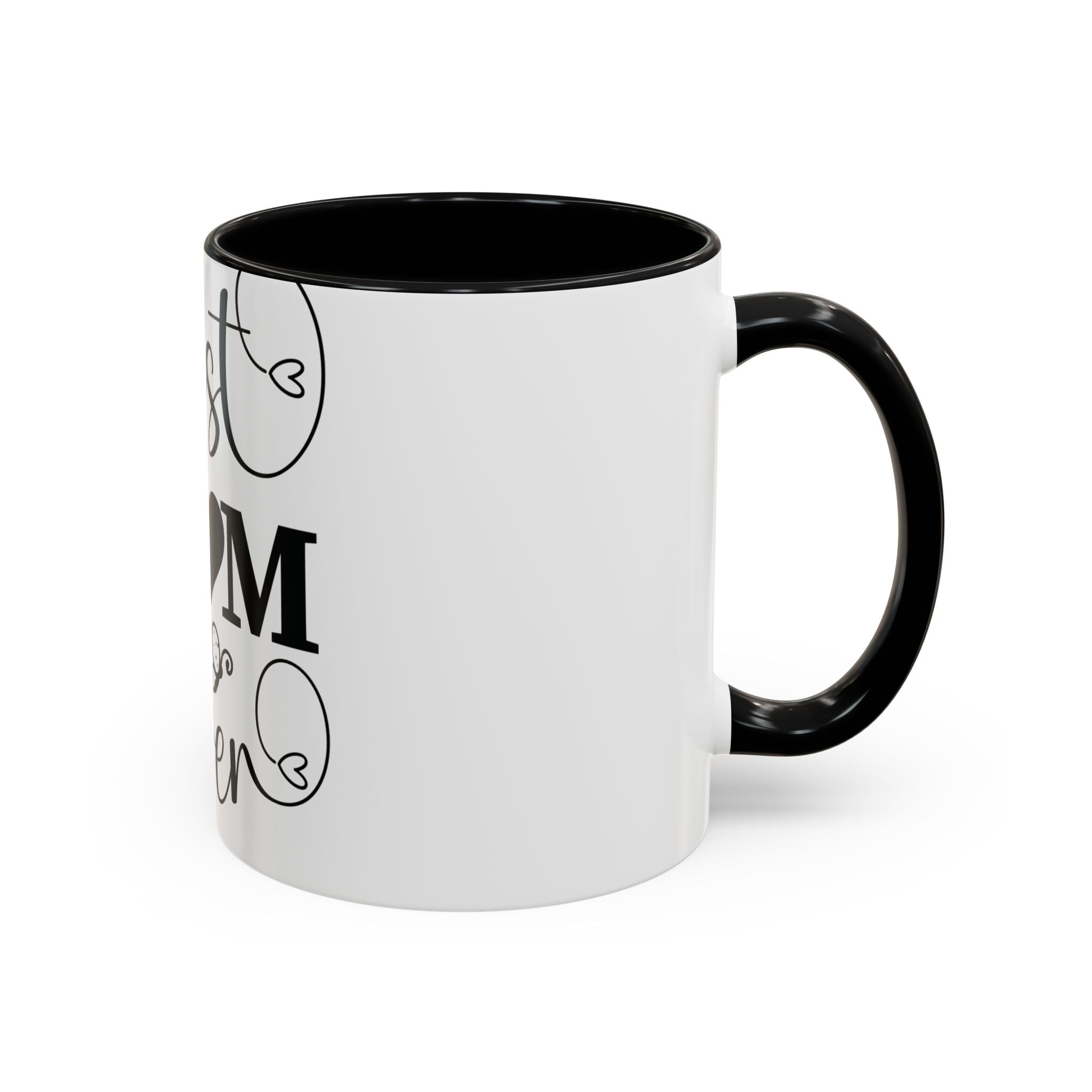 Best Mom Ever Accent Coffee Mug – Mother’s Day Gift, Black Heart Design (11/15oz)
