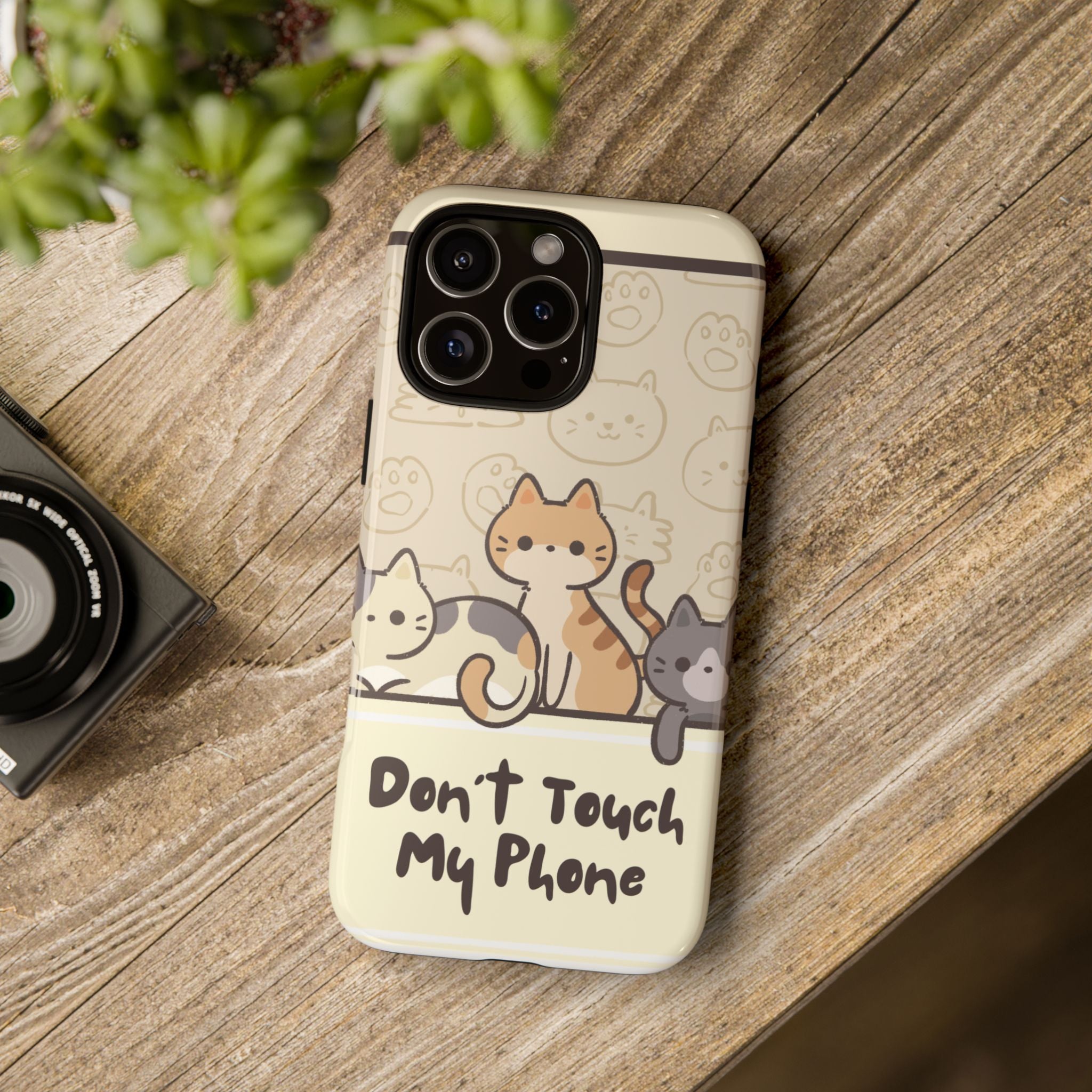 Cute Cats "Don't Touch My Phone" Protective Phone Case