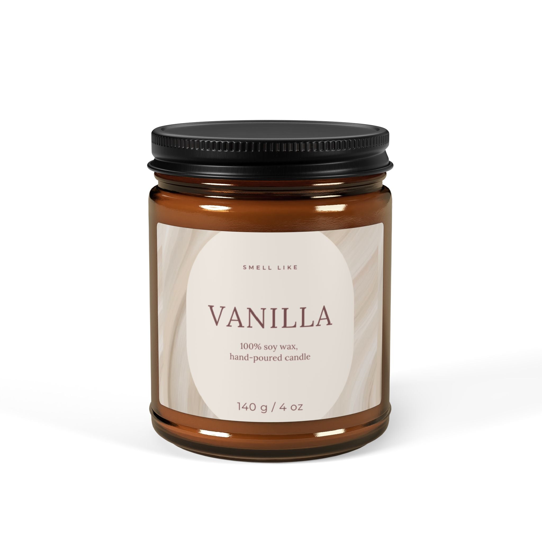 Vanilla Scented Soy Candle — Amber Jar (Multi-Size)