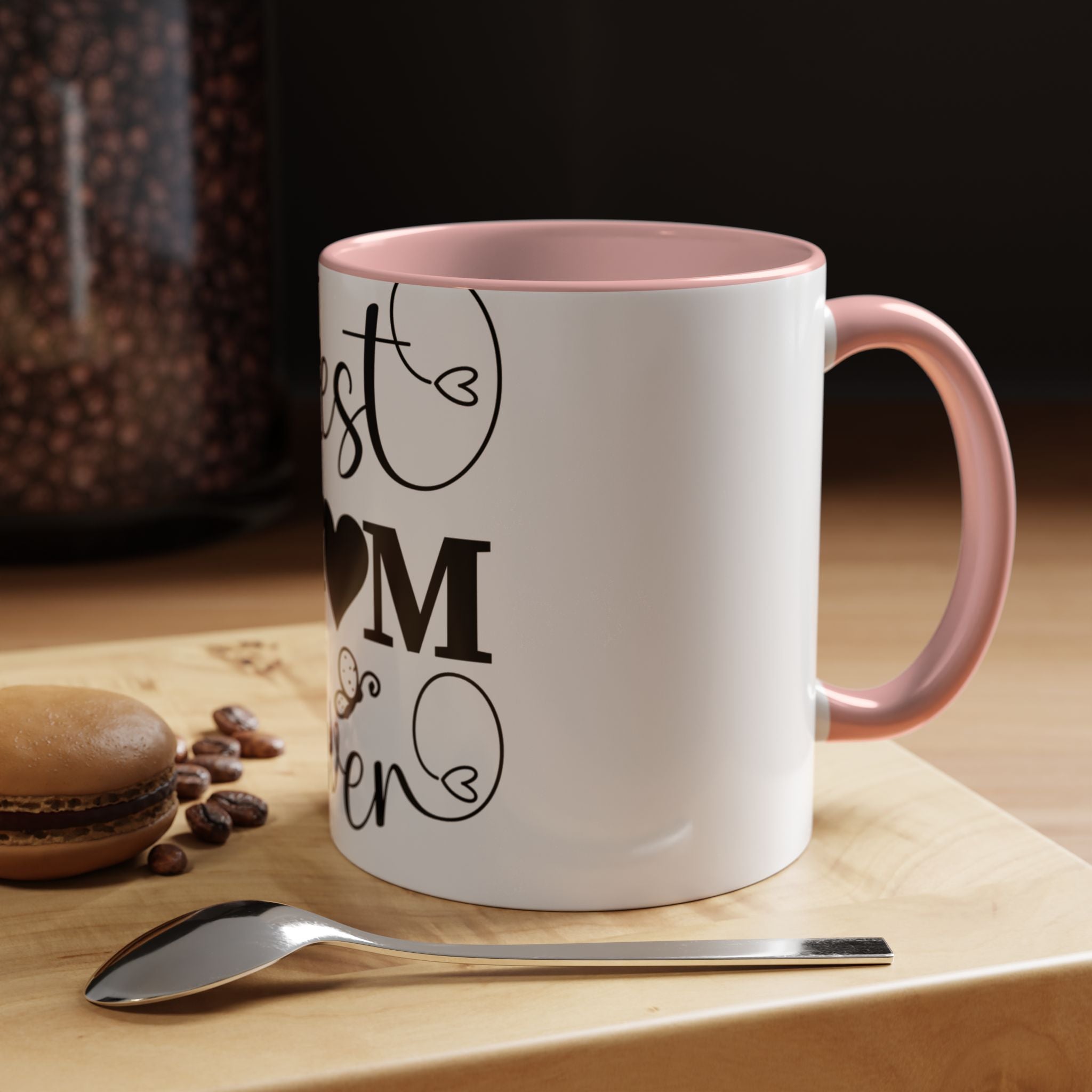 Best Mom Ever Accent Coffee Mug – Mother’s Day Gift, Black Heart Design (11/15oz)
